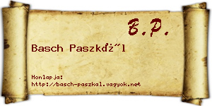 Basch Paszkál névjegykártya